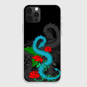 Чехол для iPhone 12 Pro Max с принтом Дракон и Розы в Белгороде, Силикон |  | dragon | rose | дракон | животные | змея | монстр | природа | растения | розы | узор | цветы