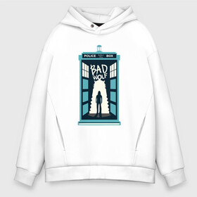 Мужское худи Oversize хлопок с принтом Tardis - Bad Wolf в Белгороде, френч-терри — 70% хлопок, 30% полиэстер. Мягкий теплый начес внутри —100% хлопок | боковые карманы, эластичные манжеты и нижняя кромка, капюшон на магнитной кнопке | doctor who | future | space | tardis | time | будка | будущее | время | галактика | доктор кто | космос | машина времени | наука | приключения | пространство | профессор | прошлое | сериал | тардис | телепорт | ученый | фа