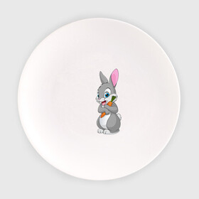Тарелка с принтом Зайка в Белгороде, фарфор | диаметр - 210 мм
диаметр для нанесения принта - 120 мм | животное | зайчик | заяц | зверь | кролик | морковка | пушистый | серый зайка | уши | хвост