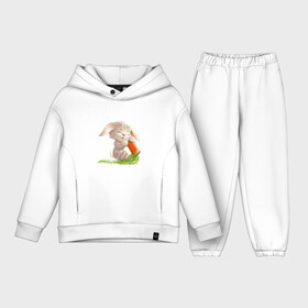 Детский костюм хлопок Oversize с принтом Солнышко с морковкой в Белгороде,  |  | животное | зайчик | заяц | зверь | кролик | морковка | пушистый | серый зайка | уши | хвост
