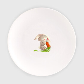Тарелка с принтом Солнышко с морковкой в Белгороде, фарфор | диаметр - 210 мм
диаметр для нанесения принта - 120 мм | Тематика изображения на принте: животное | зайчик | заяц | зверь | кролик | морковка | пушистый | серый зайка | уши | хвост