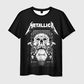 Мужская футболка 3D с принтом Death magnetic в Белгороде, 100% полиэфир | прямой крой, круглый вырез горловины, длина до линии бедер | alternative | metalica | metall | metallica | music | rock | альтернатива | джеймс хэтфилд | металика | металл | металлика | музыка | рок