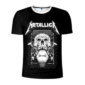 Мужская футболка 3D спортивная с принтом Death magnetic в Белгороде, 100% полиэстер с улучшенными характеристиками | приталенный силуэт, круглая горловина, широкие плечи, сужается к линии бедра | alternative | metalica | metall | metallica | music | rock | альтернатива | джеймс хэтфилд | металика | металл | металлика | музыка | рок