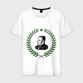Мужская футболка хлопок с принтом Макс Штирнер в Белгороде, 100% хлопок | прямой крой, круглый вырез горловины, длина до линии бедер, слегка спущенное плечо. | anarchy | spook | stirner | анархизм | исторические личности | философы | штирнер