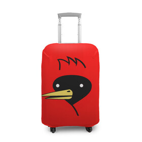 Чехол для чемодана 3D с принтом Омская Птица в Белгороде, 86% полиэфир, 14% спандекс | двустороннее нанесение принта, прорези для ручек и колес | winged doom | вингедум | мемы | омск | птица