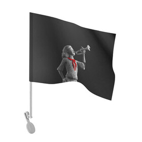 Флаг для автомобиля с принтом Пищеблок в Белгороде, 100% полиэстер | Размер: 30*21 см | галстук | лагерь | памятник | пионер | пионерка | сериал | статуя | труба