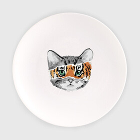Тарелка с принтом Тигровый гот в Белгороде, фарфор | диаметр - 210 мм
диаметр для нанесения принта - 120 мм | глаза усы | животные | звери | киса | кот | котик | пушистый | рыжий | серий | тигр | уши