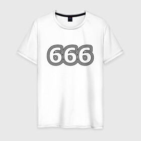 Мужская футболка хлопок с принтом 666 в Белгороде, 100% хлопок | прямой крой, круглый вырез горловины, длина до линии бедер, слегка спущенное плечо. | Тематика изображения на принте: 666 | апокалипсис | дъявол | число | шесть