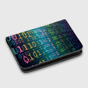 Картхолдер с принтом с принтом Бинарный код в Белгороде, натуральная матовая кожа | размер 7,3 х 10 см; кардхолдер имеет 4 кармана для карт; | binary | code | бинарный | еденица | код | ноль | последовательность | программа