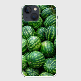 Чехол для iPhone 13 mini с принтом Арбузы в Белгороде,  |  | арбуз | арбузы | зеленый | много | текстура | фрукт | ягода