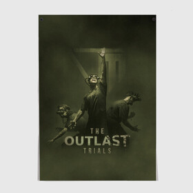 Постер с принтом The Outlast Trial в Белгороде, 100% бумага
 | бумага, плотность 150 мг. Матовая, но за счет высокого коэффициента гладкости имеет небольшой блеск и дает на свету блики, но в отличии от глянцевой бумаги не покрыта лаком | Тематика изображения на принте: game | horror | outlast | апшер | аутласт | аутлэст | игра | майлз | меркоф | хоррор