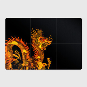 Магнитный плакат 3Х2 с принтом Золотой китайский дракон в Белгороде, Полимерный материал с магнитным слоем | 6 деталей размером 9*9 см | Тематика изображения на принте: азиатский дракон | дракон | золотой | золотой азиатский дракон | золотой дракон | золотой китайский дракон | золотой японский дракон | китайский дракон | японский дракон