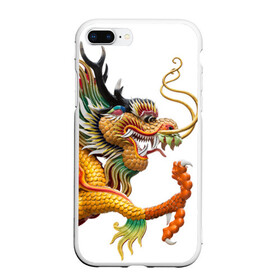 Чехол для iPhone 7Plus/8 Plus матовый с принтом Желтый китайский дракон 3D в Белгороде, Силикон | Область печати: задняя сторона чехла, без боковых панелей | Тематика изображения на принте: азиатский дракон | дракон | дракон 3d | дракон 3д | желтый | желтый азиатский дракон | желтый дракон | желтый китайский дракон | желтый японский дракон | золотой | золотой дракон