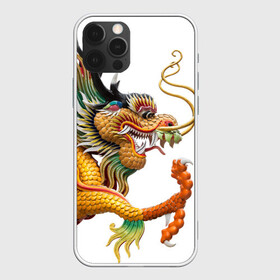 Чехол для iPhone 12 Pro с принтом Желтый китайский дракон 3D в Белгороде, силикон | область печати: задняя сторона чехла, без боковых панелей | азиатский дракон | дракон | дракон 3d | дракон 3д | желтый | желтый азиатский дракон | желтый дракон | желтый китайский дракон | желтый японский дракон | золотой | золотой дракон