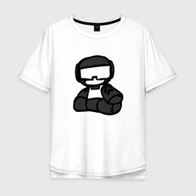 Мужская футболка хлопок Oversize с принтом Плюшевый танкист в Белгороде, 100% хлопок | свободный крой, круглый ворот, “спинка” длиннее передней части | newgrounds | капитан | мультсериал | плюшевый | танкист