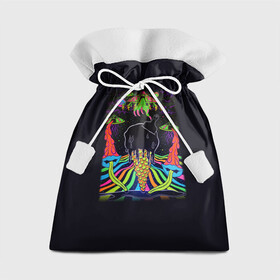 Подарочный 3D мешок с принтом Психоделика НЛО в Белгороде, 100% полиэстер | Размер: 29*39 см | pop art | арт | инопланетяне | космос | летающая тарелка | мороженное | нло | ногти | психодел | психоделика | радуга | рука