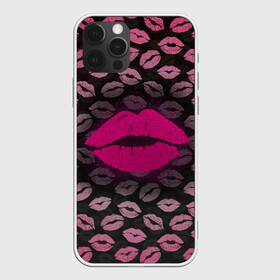 Чехол для iPhone 12 Pro Max с принтом Малиновые губы в Белгороде, Силикон |  | блестки | блестящий | губки | губы | желтый | звезды | краски | отпечаток | поцелуй | розовый | сверкает