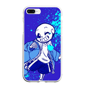 Чехол для iPhone 7Plus/8 Plus матовый с принтом UNDERTALE SANS BLUE в Белгороде, Силикон | Область печати: задняя сторона чехла, без боковых панелей | sans | undertale | андертале | андертейл | гтвукефду | игра | подземная история | подземная сказка | санс | ундертале