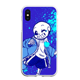 Чехол для iPhone XS Max матовый с принтом UNDERTALE SANS BLUE в Белгороде, Силикон | Область печати: задняя сторона чехла, без боковых панелей | sans | undertale | андертале | андертейл | гтвукефду | игра | подземная история | подземная сказка | санс | ундертале