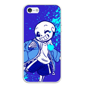 Чехол для iPhone 5/5S матовый с принтом UNDERTALE SANS BLUE в Белгороде, Силикон | Область печати: задняя сторона чехла, без боковых панелей | sans | undertale | андертале | андертейл | гтвукефду | игра | подземная история | подземная сказка | санс | ундертале