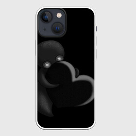 Чехол для iPhone 13 mini с принтом Сердце в Белгороде,  |  | black | dark | gothic | gray | heart | monochrome | mork2028 | shadow | готический | монохромный | морк2028 | сердце | серый | тень | тьма | чёрно белый | чёрный