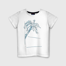 Детская футболка хлопок с принтом Пальма в Белгороде, 100% хлопок | круглый вырез горловины, полуприлегающий силуэт, длина до линии бедер | дерево | жара | кокос | лето | море | отпуск | пальма