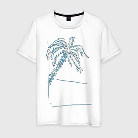 Мужская футболка хлопок с принтом Пальма в Белгороде, 100% хлопок | прямой крой, круглый вырез горловины, длина до линии бедер, слегка спущенное плечо. | дерево | жара | кокос | лето | море | отпуск | пальма
