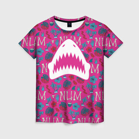 Женская футболка 3D с принтом King Shark | Num Num Num в Белгороде, 100% полиэфир ( синтетическое хлопкоподобное полотно) | прямой крой, круглый вырез горловины, длина до линии бедер | king shark | nanaue | suicide squad | the suicide squad | vdzabma | кинг шарк | король акул | король акула | нэнуэ
