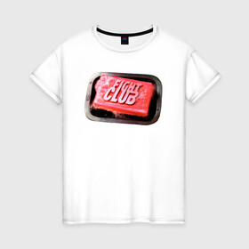 Женская футболка хлопок с принтом Бойцовский клуб 