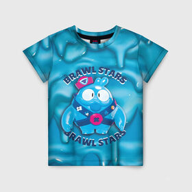 Детская футболка 3D с принтом Скуик и слизь в Белгороде, 100% гипоаллергенный полиэфир | прямой крой, круглый вырез горловины, длина до линии бедер, чуть спущенное плечо, ткань немного тянется | brawler | goo | slime | squeak | сквик | слайм