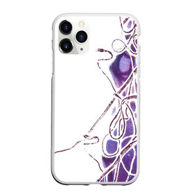 Чехол для iPhone 11 Pro матовый с принтом Фиолетовые нити в Белгороде, Силикон |  | абстракция | акварель | асимметрия | верёвки | морские узлы | нити | фиолетовый