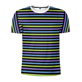 Мужская футболка 3D спортивная с принтом Веселая полосочка в Белгороде, 100% полиэстер с улучшенными характеристиками | приталенный силуэт, круглая горловина, широкие плечи, сужается к линии бедра | зелёный | полоска | простая | просто полоска | сиреневый