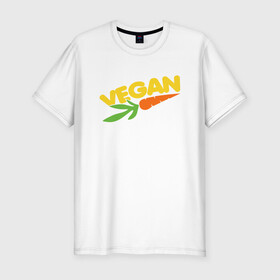 Мужская футболка хлопок Slim с принтом Веган - Морковь в Белгороде, 92% хлопок, 8% лайкра | приталенный силуэт, круглый вырез ворота, длина до линии бедра, короткий рукав | green | greenpaece | nature | sport | vegan | yoga | веган | вегетарианец | гринпис | еда | животные | жизнь | здоровье | зеленый | йога | мир | овощи | пища | планета | природа | растение | спорт | тело | фрукты