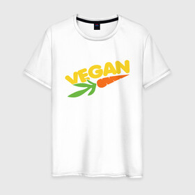 Мужская футболка хлопок с принтом Веган - Морковь в Белгороде, 100% хлопок | прямой крой, круглый вырез горловины, длина до линии бедер, слегка спущенное плечо. | green | greenpaece | nature | sport | vegan | yoga | веган | вегетарианец | гринпис | еда | животные | жизнь | здоровье | зеленый | йога | мир | овощи | пища | планета | природа | растение | спорт | тело | фрукты
