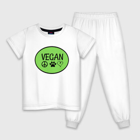 Детская пижама хлопок с принтом Vegan Family в Белгороде, 100% хлопок |  брюки и футболка прямого кроя, без карманов, на брюках мягкая резинка на поясе и по низу штанин
 | green | greenpaece | nature | sport | vegan | yoga | веган | вегетарианец | гринпис | еда | животные | жизнь | здоровье | зеленый | йога | мир | овощи | пища | планета | природа | растение | спорт | тело | фрукты