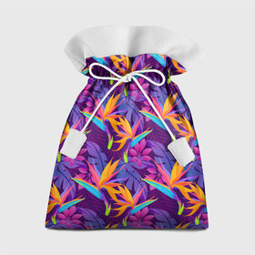 Подарочный 3D мешок с принтом Тропические листья в Белгороде, 100% полиэстер | Размер: 29*39 см | Тематика изображения на принте: абстракция | листья | паттерн | текстуры | тропики | узоры | цветы