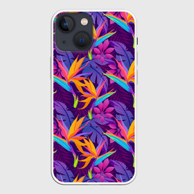 Чехол для iPhone 13 mini с принтом Тропические листья в Белгороде,  |  | абстракция | листья | паттерн | текстуры | тропики | узоры | цветы