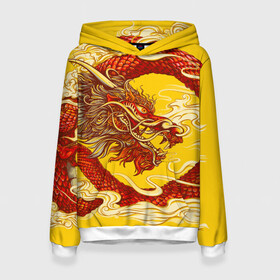 Женская толстовка 3D с принтом Китайский Дракон, China Dragon в Белгороде, 100% полиэстер  | двухслойный капюшон со шнурком для регулировки, мягкие манжеты на рукавах и по низу толстовки, спереди карман-кенгуру с мягким внутренним слоем. | chinese dragon | dhina dragon | dragon | азиатский дракон | восточный дракон | дракон | китайские драконы | китайский дракон | красный дракон | традиционный китайский дракон | японский дракон