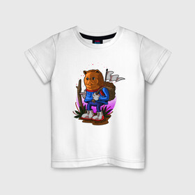 Детская футболка хлопок с принтом Кот путешественник в Белгороде, 100% хлопок | круглый вырез горловины, полуприлегающий силуэт, длина до линии бедер | Тематика изображения на принте: иллюстрация | котенок | котик | путешествие