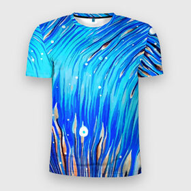 Мужская футболка 3D спортивная с принтом Морские водоросли! в Белгороде, 100% полиэстер с улучшенными характеристиками | приталенный силуэт, круглая горловина, широкие плечи, сужается к линии бедра | гавайи. | море | океан | отдых | пляж | спокойствие | штиль