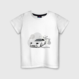 Детская футболка хлопок с принтом Keep drifting  в Белгороде, 100% хлопок | круглый вырез горловины, полуприлегающий силуэт, длина до линии бедер | 1jzgte | drift | jdm | jdmculture | nissan | sylvia | дрифт | ниссан | сильвия