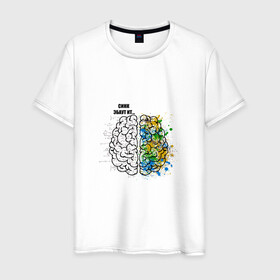 Мужская футболка хлопок с принтом Синк Эбаут Ит в Белгороде, 100% хлопок | прямой крой, круглый вырез горловины, длина до линии бедер, слегка спущенное плечо. | алгебра | арт | геометрия | краски | математика | мем | мозги | прикол. | учителю