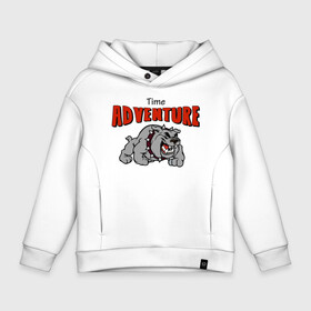 Детское худи Oversize хлопок с принтом adventure time в Белгороде, френч-терри — 70% хлопок, 30% полиэстер. Мягкий теплый начес внутри —100% хлопок | боковые карманы, эластичные манжеты и нижняя кромка, капюшон на магнитной кнопке | adventure time | bulldog | dog | pitbull | sxe | бульдог | питбуль | приключения | собака