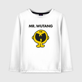 Детский лонгслив хлопок с принтом Mr. Wu-Tang в Белгороде, 100% хлопок | круглый вырез горловины, полуприлегающий силуэт, длина до линии бедер | Тематика изображения на принте: black | gza | hip hop | method man | music | new york | odb | old school | rap | rza | wu tang | wu tang clan | аудио | винил | ву тэнг | граффити | диджей | кассета | микрофон | музыка | нью йорк | пластинка | рэп | рэпер | хип хоп