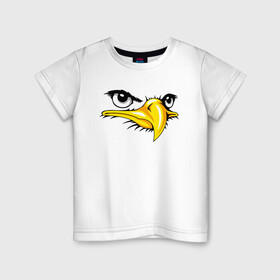 Детская футболка хлопок с принтом Орёл  в Белгороде, 100% хлопок | круглый вырез горловины, полуприлегающий силуэт, длина до линии бедер | eagle | орел | орленок | орлиный взгляд | птица | птичка | хищная птица