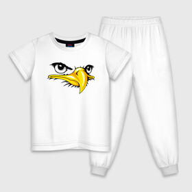 Детская пижама хлопок с принтом Орёл  в Белгороде, 100% хлопок |  брюки и футболка прямого кроя, без карманов, на брюках мягкая резинка на поясе и по низу штанин
 | eagle | орел | орленок | орлиный взгляд | птица | птичка | хищная птица