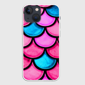 Чехол для iPhone 13 mini с принтом Морская Чешуя в Белгороде,  |  | краски | мозаика. | море | неон | отдых | пляж | чешуя