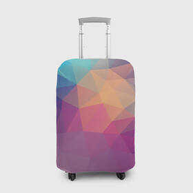 Чехол для чемодана 3D с принтом Цветные полигоны - Градиент в Белгороде, 86% полиэфир, 14% спандекс | двустороннее нанесение принта, прорези для ручек и колес | color | geometry | gradient | polygon | геометрия | градиент | полигон | цвет