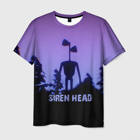 Мужская футболка 3D с принтом СИРЕНОГОЛОВЫЙ ГЛИТЧ в Белгороде, 100% полиэфир | прямой крой, круглый вырез горловины, длина до линии бедер | siren head | глитч | игра | монстр | сиреноголовый | существо | хоррор