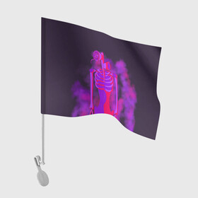 Флаг для автомобиля с принтом СИРЕНОГОЛОВЫЙ НЕОН в Белгороде, 100% полиэстер | Размер: 30*21 см | neon | siren head | игра | монстр | неон | сиреноголовый | существо | хоррор